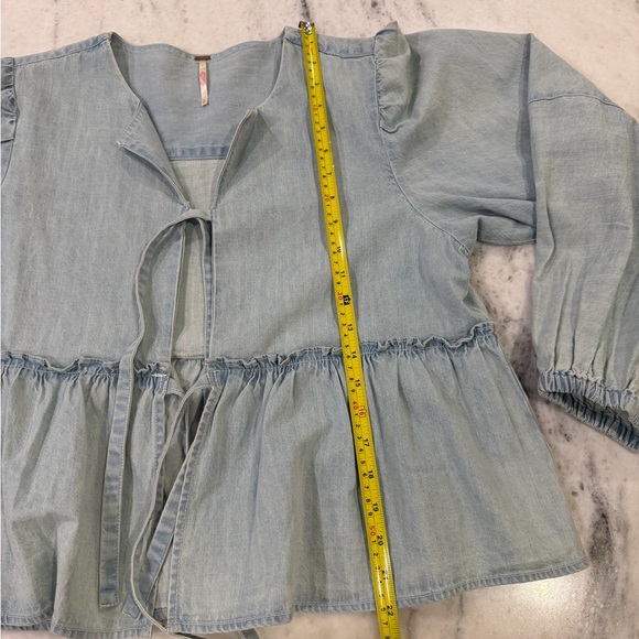 Free People Soft Blue Denim Jacket - Picture 4 of 7